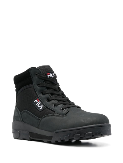 Shop Fila Grunge Lace-up Ankle Boots In Schwarz