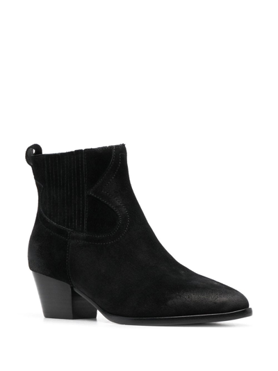 Shop Ash Pointed-toe Suede Ankle Boots In Schwarz