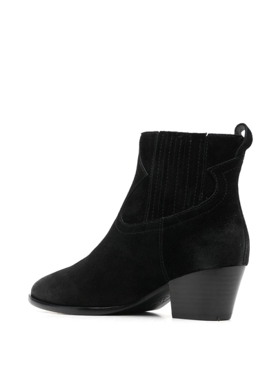 Shop Ash Pointed-toe Suede Ankle Boots In Schwarz