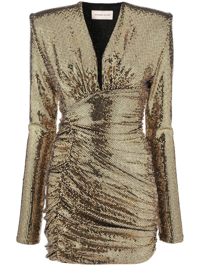 Shop Alexandre Vauthier Sequin-embellished Mini Dress In Gold