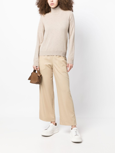 Shop By Malene Birger Straight-leg Wool Trousers In Braun
