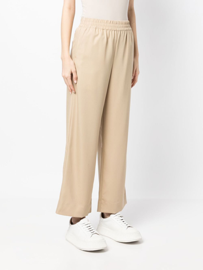 Shop By Malene Birger Straight-leg Wool Trousers In Braun