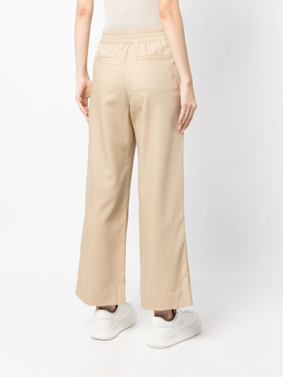 Shop By Malene Birger Straight-leg Wool Trousers In Braun