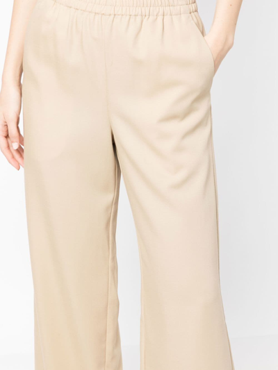 Shop By Malene Birger Straight-leg Wool Trousers In Braun