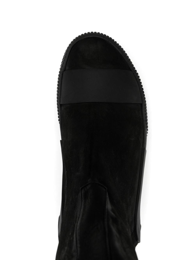 Shop Boris Bidjan Saberi Logo-debossed Side-zip Boots In Black