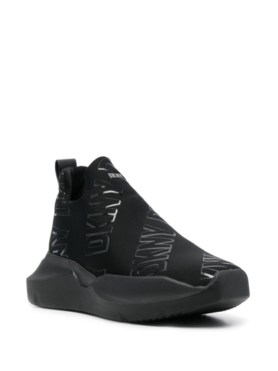 Shop Dkny Ramona Logo-print Slip-on Sneakers In Schwarz