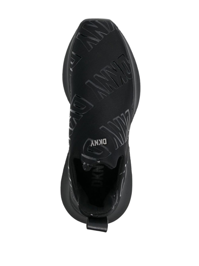 Shop Dkny Ramona Logo-print Slip-on Sneakers In Schwarz