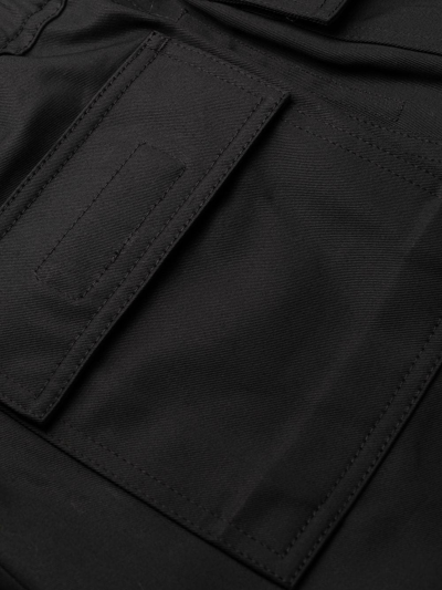 Shop Rick Owens Drawstring Cropped-cargo Trousers In Schwarz