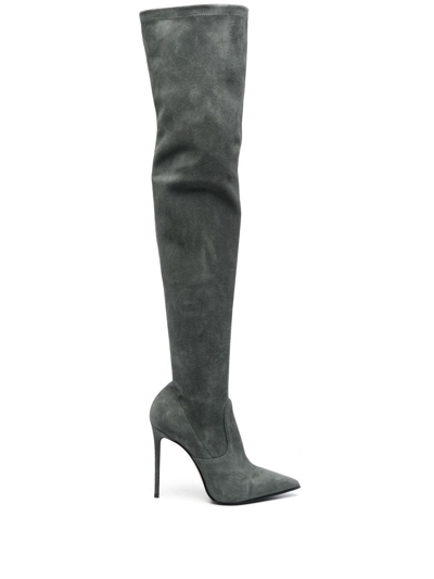 Shop Le Silla Eva Thigh-length 120mm Boots In Green