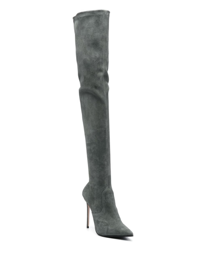 Shop Le Silla Eva Thigh-length 120mm Boots In Green