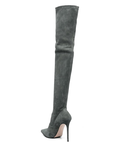 Shop Le Silla Eva Thigh-length 120mm Boots In Green