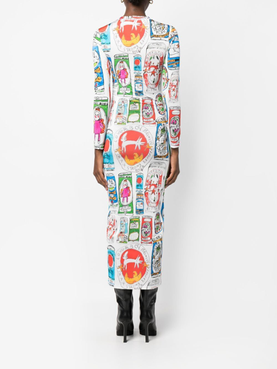 Shop Charles Jeffrey Loverboy Graphic-print Maxi Dress In White