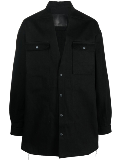 Shop Rick Owens Denim Shirt-jacket In Black