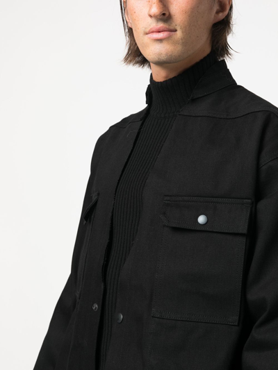 Shop Rick Owens Denim Shirt-jacket In Black