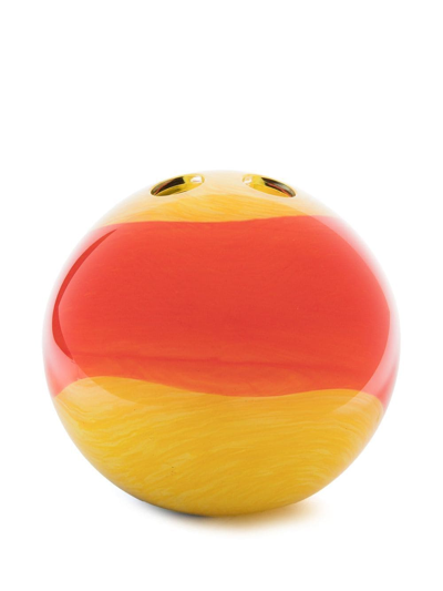 Shop Colville Marbled Glass Vase In Orange