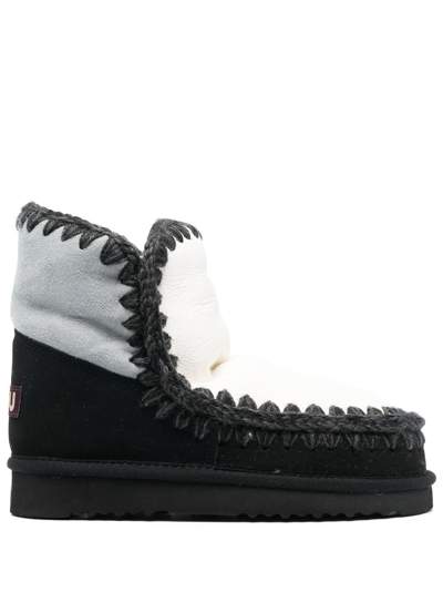 Mou Eskimo Colour-block Suede Boots In Weiss | ModeSens
