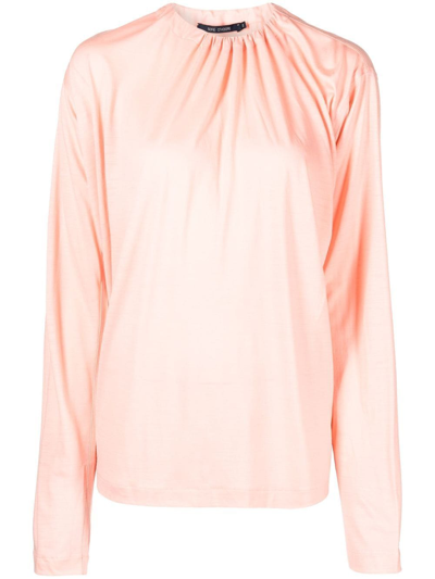 Shop Sofie D'hoore Virgin-wool Long-sleeve Top In Pink