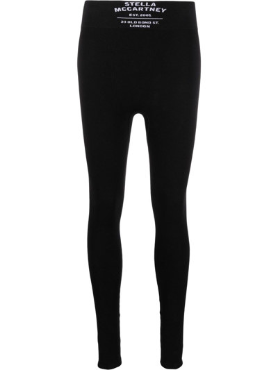Shop Stella Mccartney Logo-waistband Leggings In Schwarz