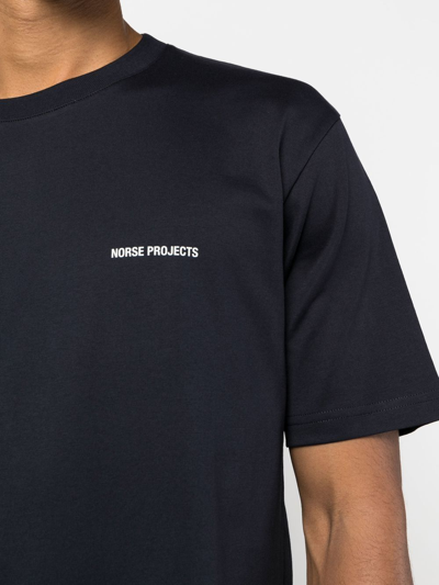 Shop Norse Projects Johannes Logo-print T-shirt In Blau