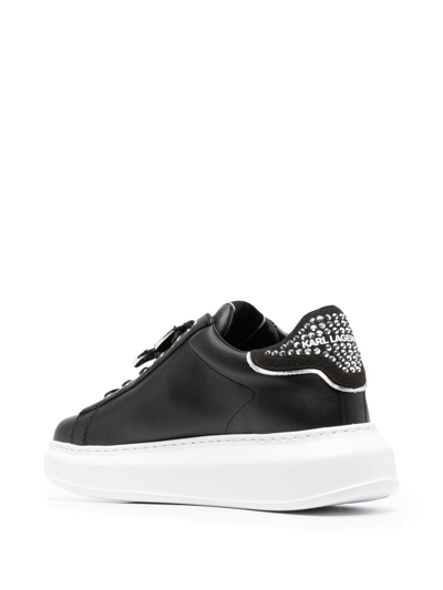 Shop Karl Lagerfeld Kapri Ikonik Embellished Sneakers In Black