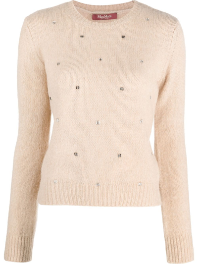 S Max Mara Crew-neck Long-sleeve Jumper In Nude