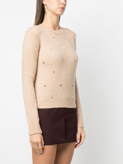 S Max Mara Crew-neck Long-sleeve Jumper In Nude