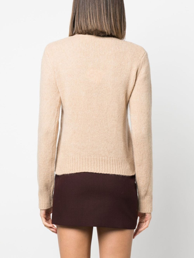 S Max Mara Crew-neck Long-sleeve Jumper In Nude