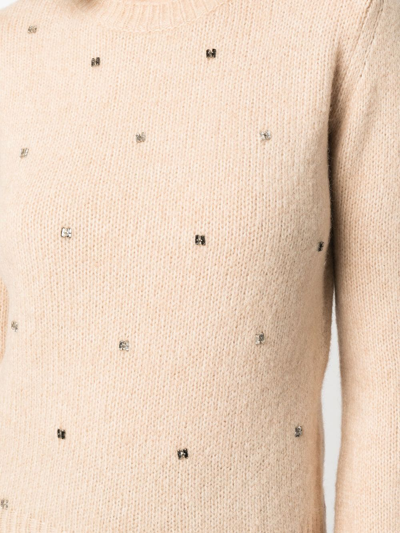 S Max Mara Crew-neck Long-sleeve Jumper In Nude