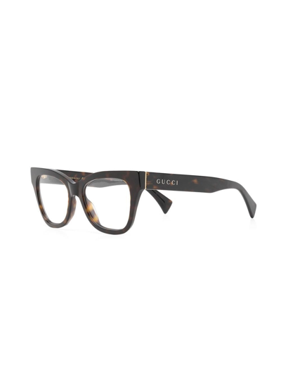Gucci Tortoiseshell-effect Cat-eye Glasses In Brown