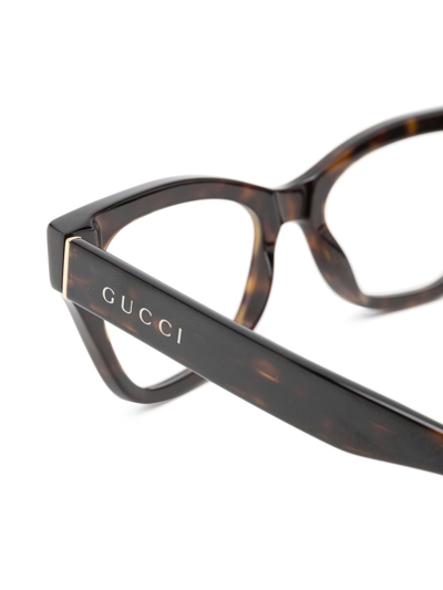Gucci Tortoiseshell-effect Cat-eye Glasses In Brown