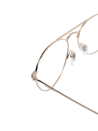 Shop Gucci Pilot-frame Optical Glassses In Gold