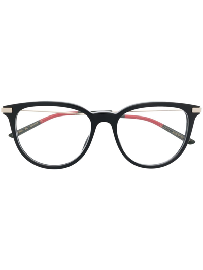 Shop Gucci Round-frame Optical Glasses In Black