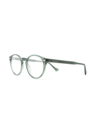 Gucci Round Frame Optical Glasses In Grün