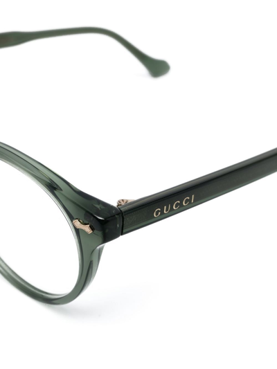 Gucci Round Frame Optical Glasses In Grün