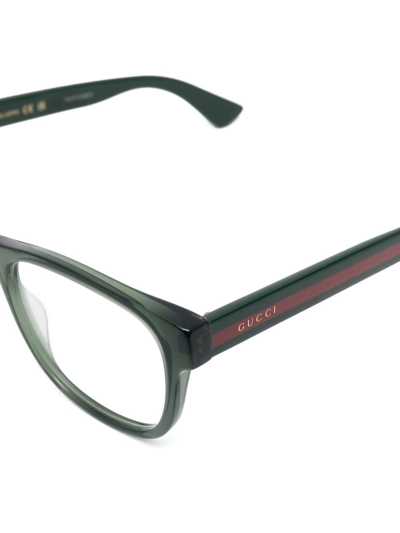 Gucci Rectangle-frame Optical Glasses In Green