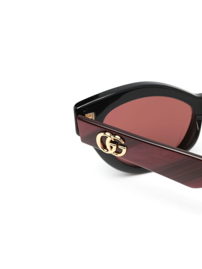 Shop Gucci Cat-eye Sunglasses In Black