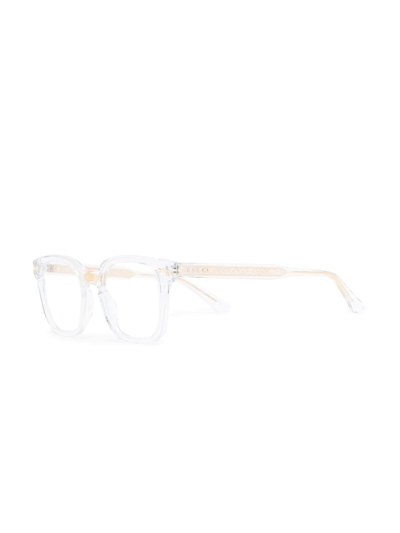 Shop Gucci Rectangle-frame Optical Glasses In Gold