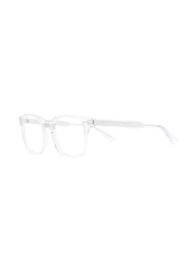 Shop Gucci Rectangle-frame Optical Glasses In Weiss