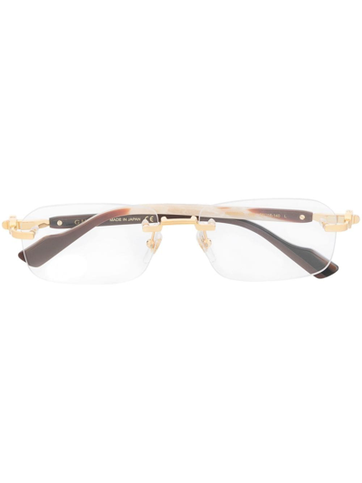 Shop Gucci Rimless Optical Glasses In Braun