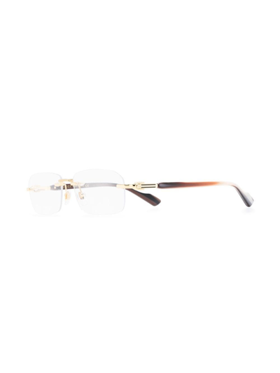 Shop Gucci Rimless Optical Glasses In Braun