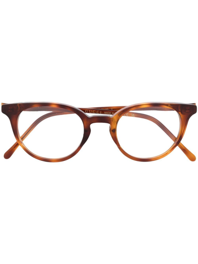 Gucci Round Frame Optical Glasses In Brown