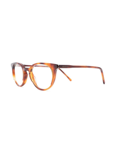 Gucci Round Frame Optical Glasses In Brown