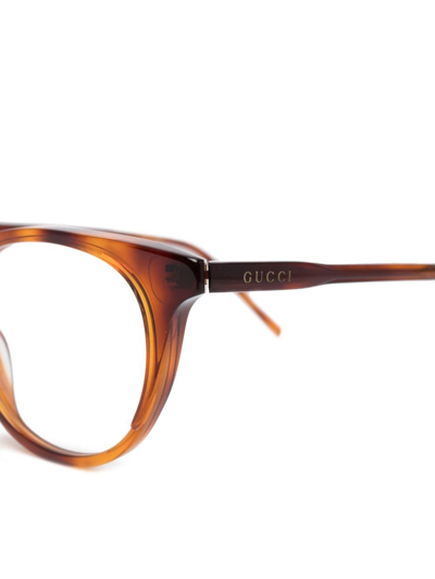 Gucci Round Frame Optical Glasses In Brown