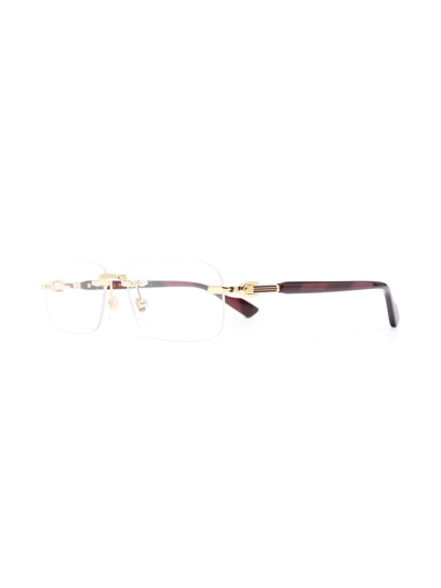 Shop Gucci Rimless Optical Glasses In Red