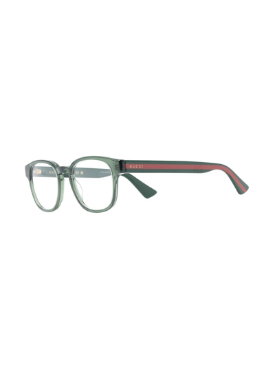 Gucci Rectangle Frame Optical Glasses In Green