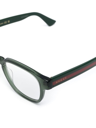 Gucci Rectangle Frame Optical Glasses In Green