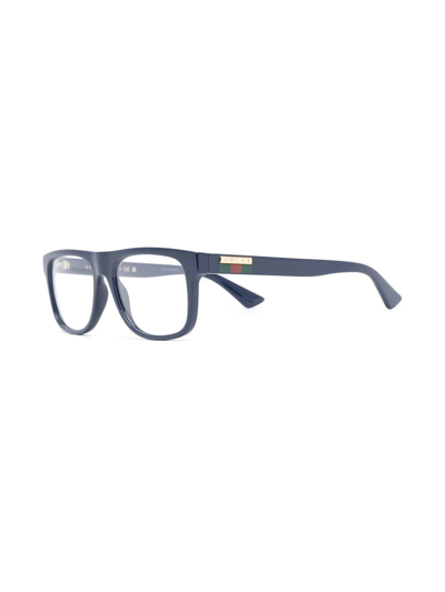 Gucci Rectangle-frame Optical Glasses In Blau