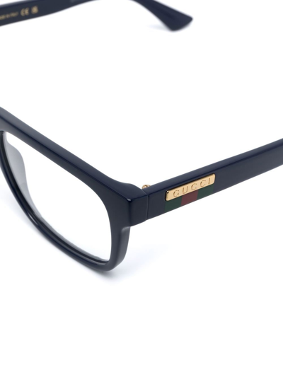 Gucci Rectangle-frame Optical Glasses In Blau
