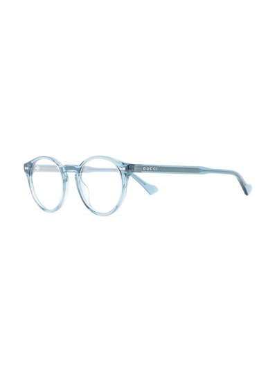 Gucci Round Frame Optical Glasses In Blue