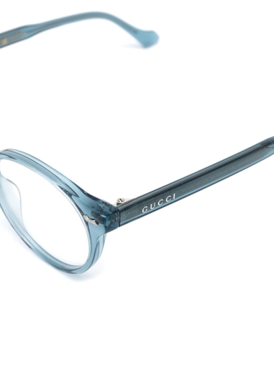 Gucci Round Frame Optical Glasses In Blue